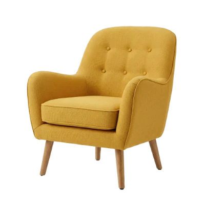 Yellow Fabric Armchair