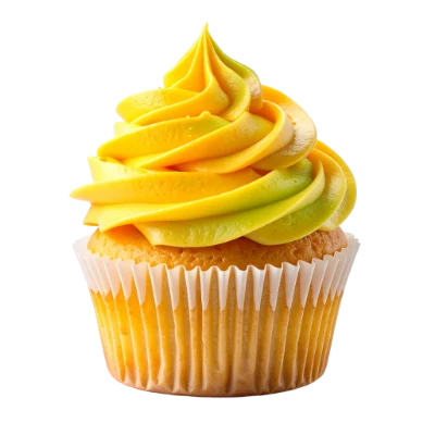 Yellow Frosted Cupcake