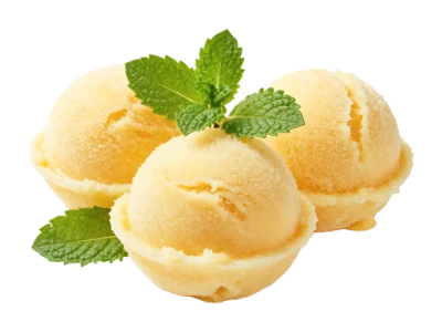 Yellow Fruit Sorbet Scoops