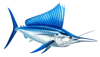 Blue Sailfish 3D Render