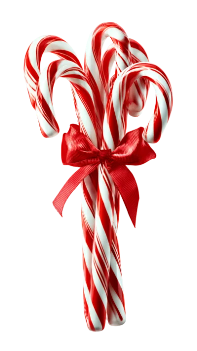 Candy Canes With Ribbon