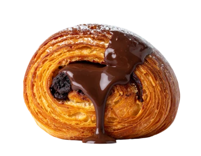 Chocolate Drizzled Pain Au Chocolat