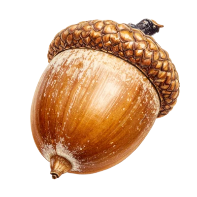 Detailed Acorn Illustration