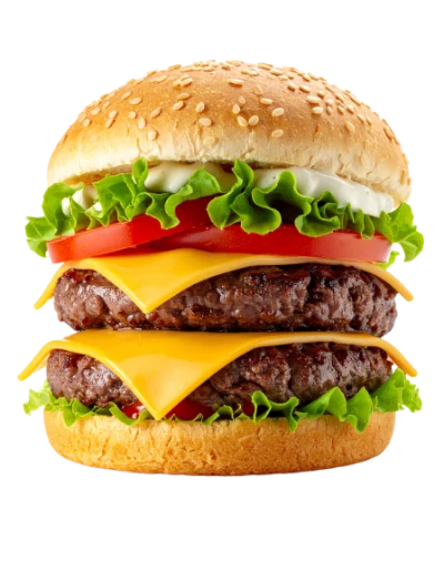 Double Cheeseburger With Vegetables