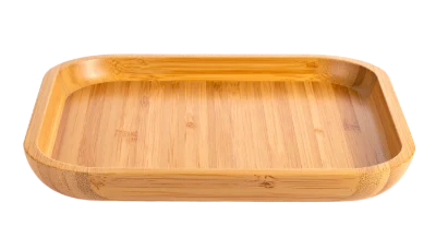 Empty Rectangular Bamboo Tray
