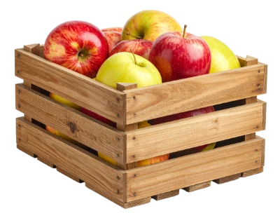Fresh Apples In Wooden Crate