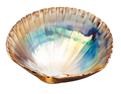 Iridescent Scallop Seashell