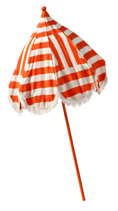 Orange Striped Beach Umbrella