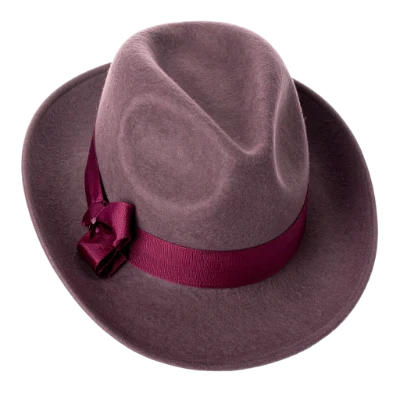 Purple Felt Fedora Hat
