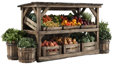 Rustic Wooden Vegetable Stand