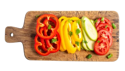 Sliced Vegetables On Board