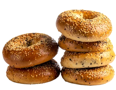 Stack Of Sesame Bagels