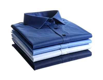 Stacked Blue Dress Shirts