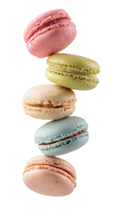 Stacked Colorful French Macarons