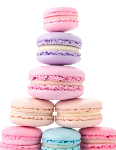 Stacked Colorful French Macarons