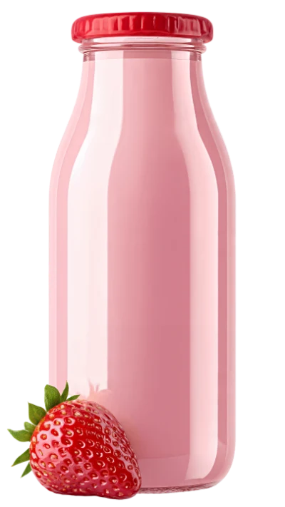 Strawberry Milk Glass Bottle