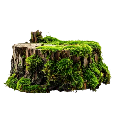 Tree Stump With Moss