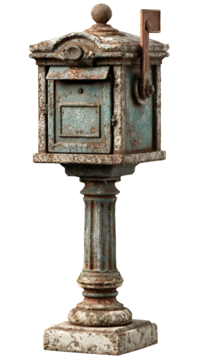 Vintage Rusty Mailbox 3D Render