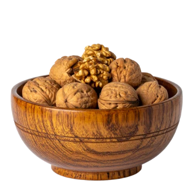 Walnuts In Wooden Bowl