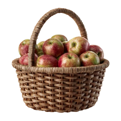 Wicker Basket Of Apples